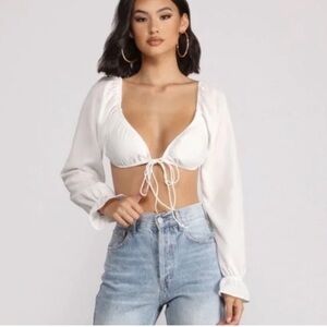 Windsor Tie Up Crop Top size Small